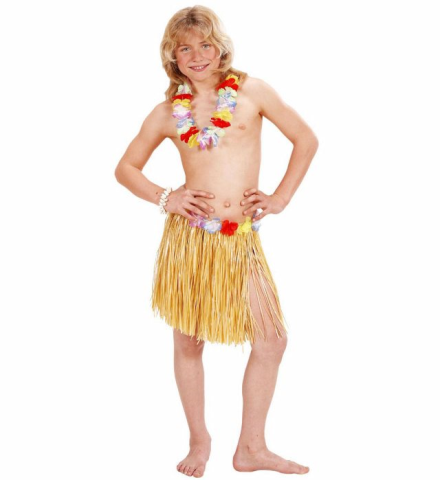HULA SKIRT WITH FLOWER BELT