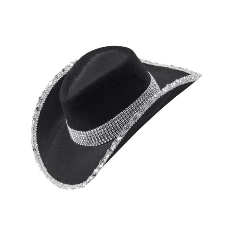 Black Party Cowgirl Hat