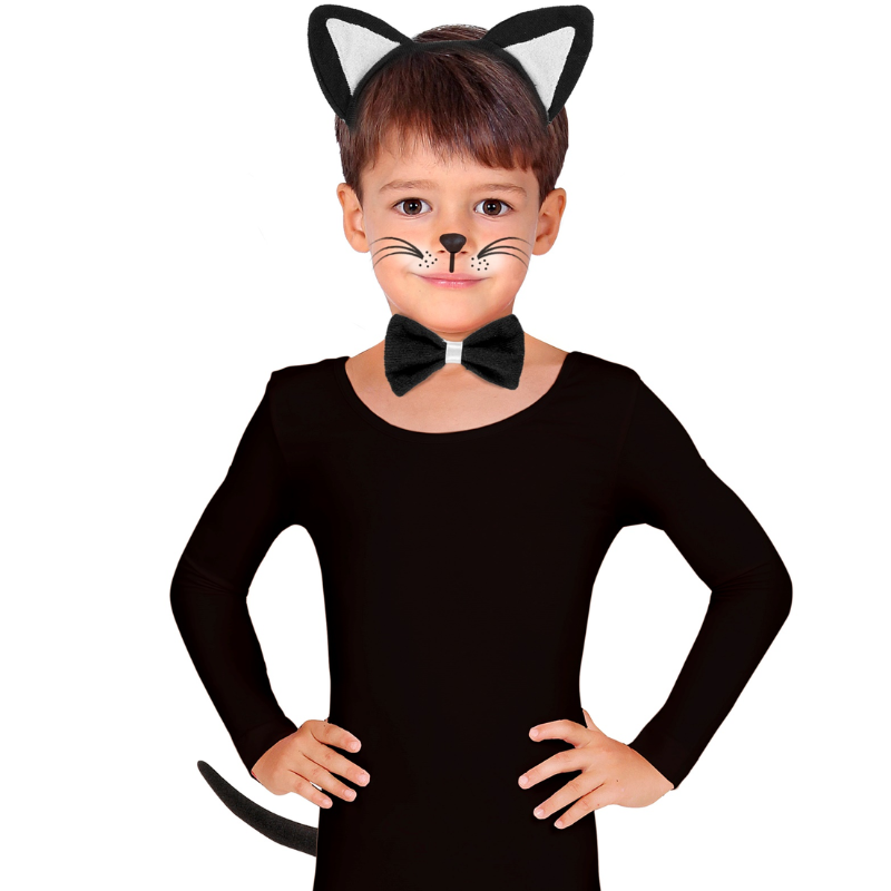Cat dress-up set - ears, bowtie, tail