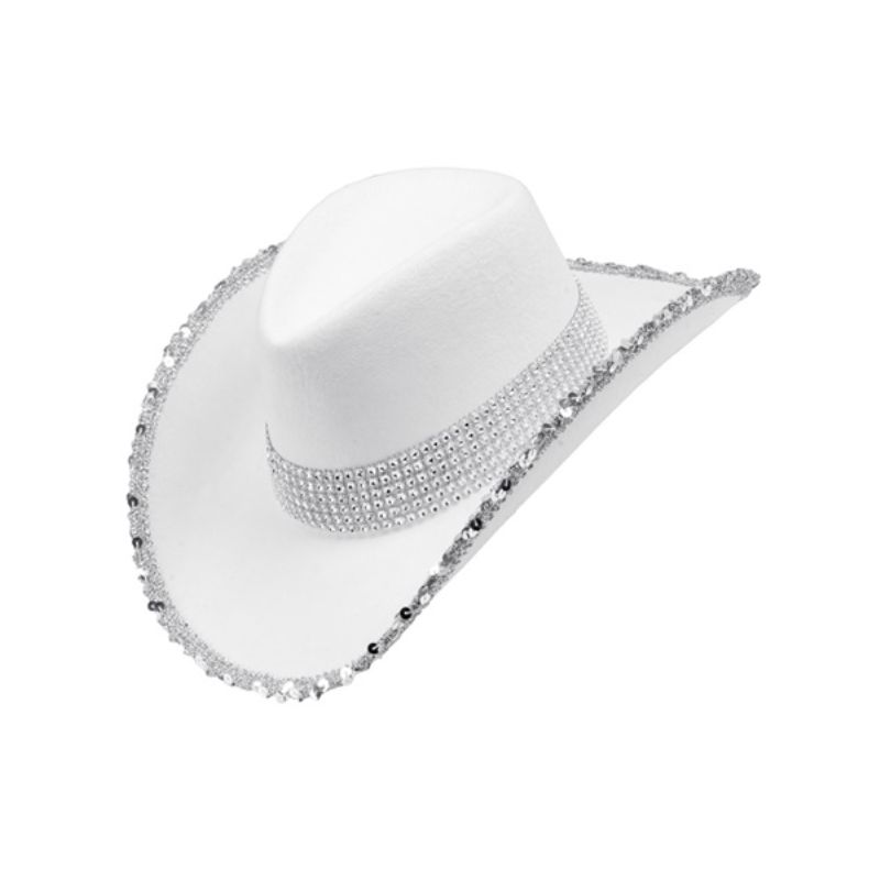 White Party Cowgirl Hat