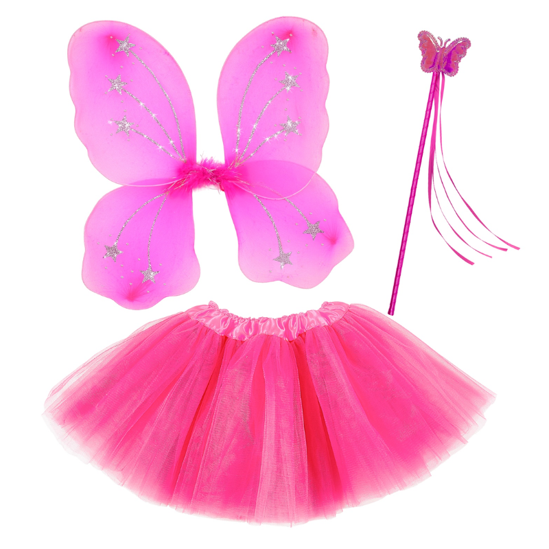 MAGIC FAIRY Hot pink - tutu, wings, magic wand