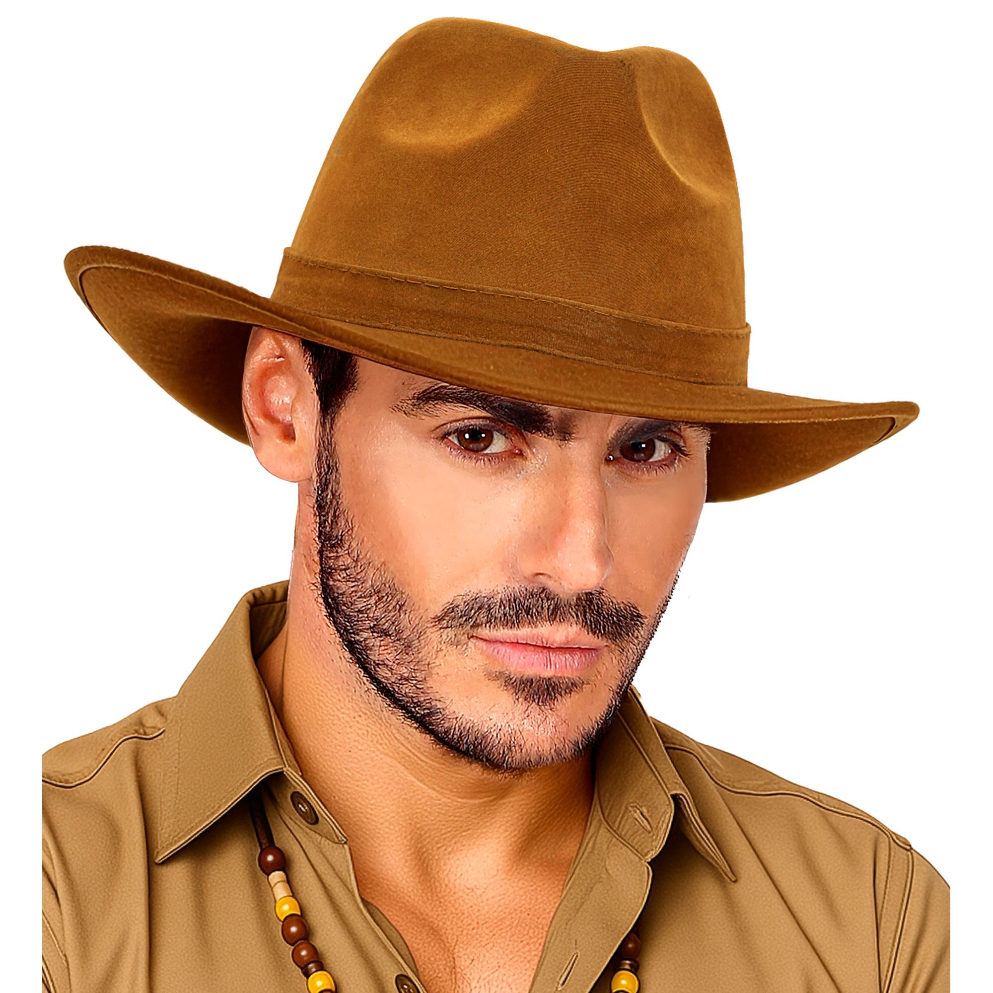 Hat Fedora Vintage Suede Brown