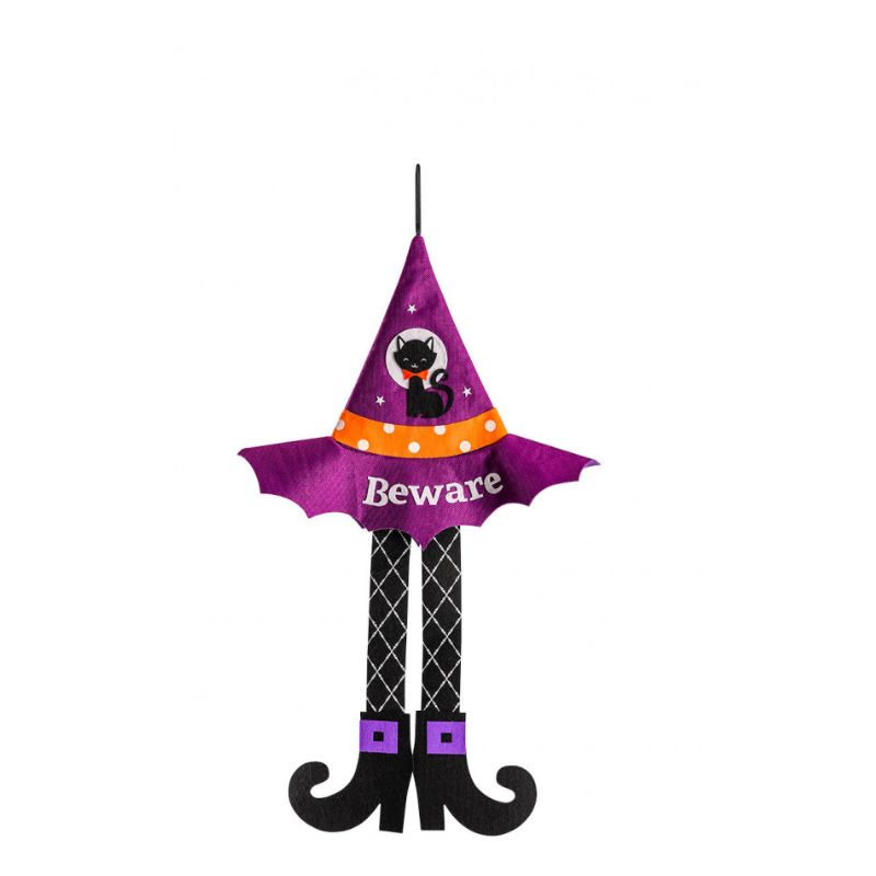 Hanging Purple Witch Hat Decoration