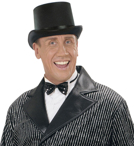 BLACK SATIN TOP HAT