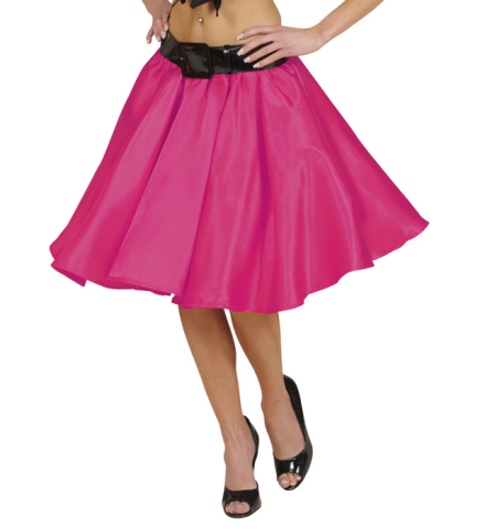 PINK SATIN SKIRT WITH SEWN-IN PETTICOAT