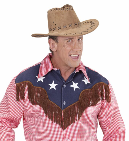 BROWN SUEDE LOOK COWBOY HAT unisex