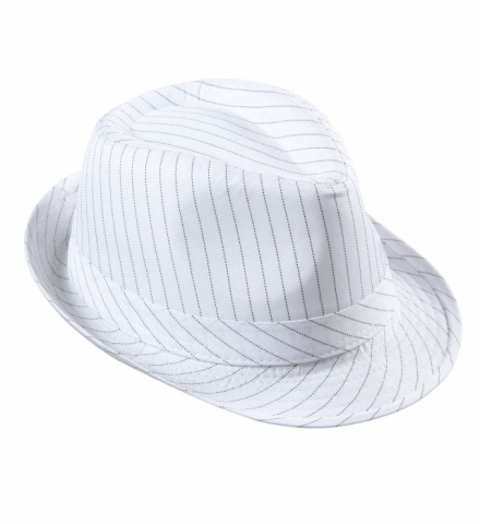 WHITE PINSTRIPED FEDORA