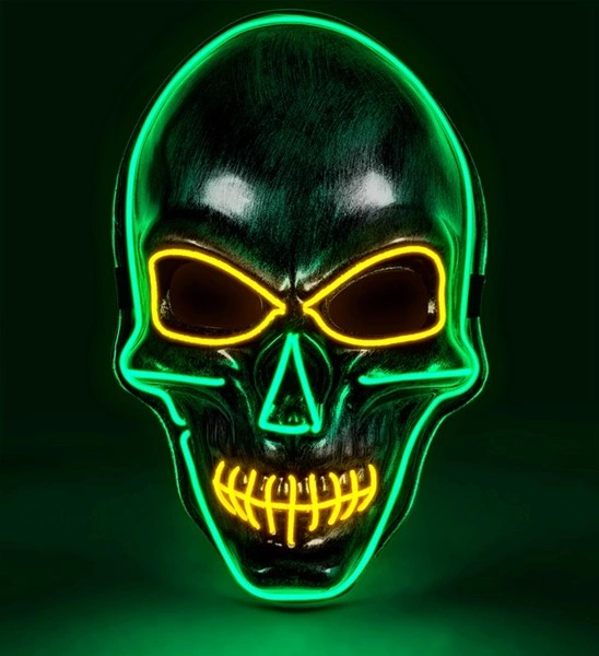 Colored Led Silver Skull Mask