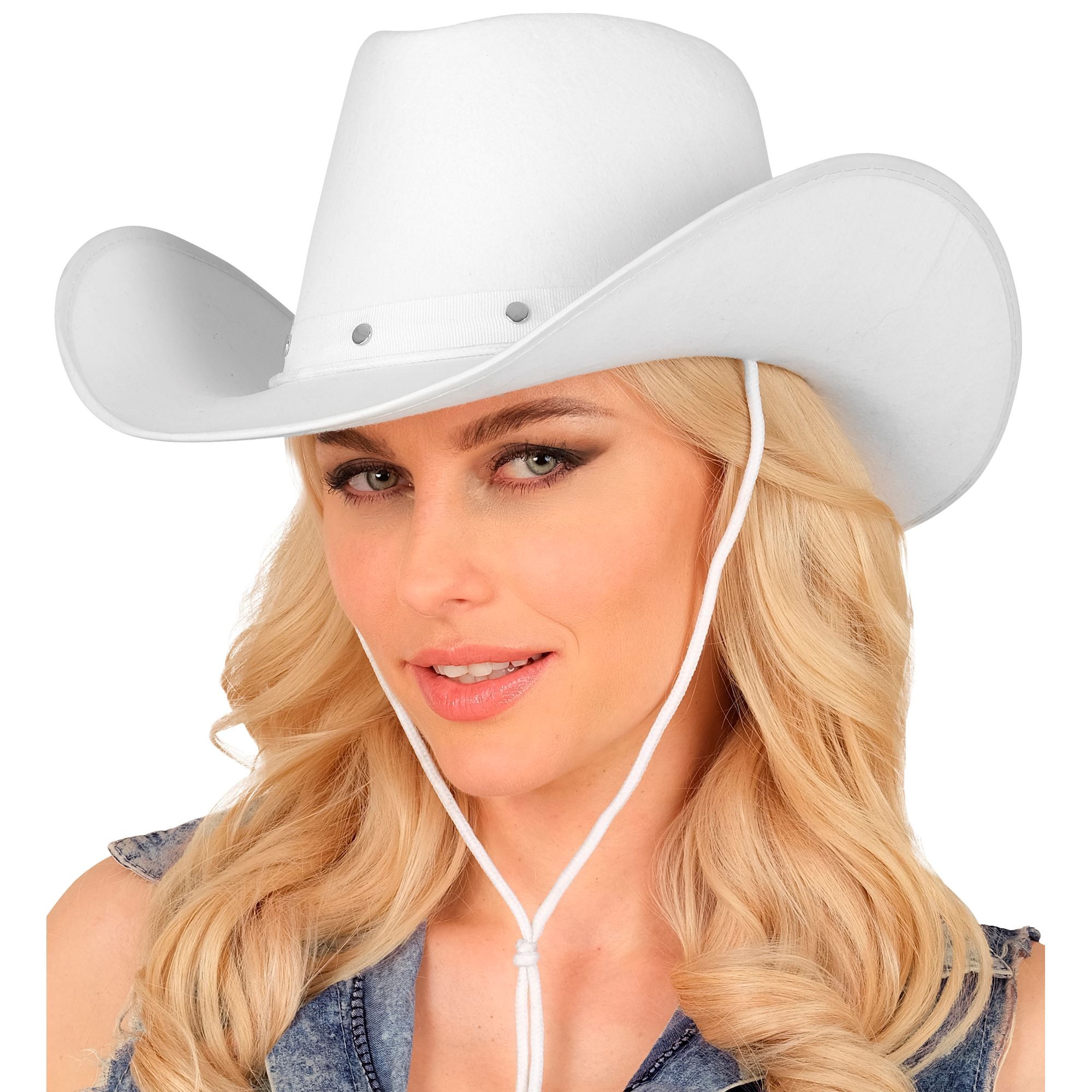 Hat Cowboy Studded Felt White