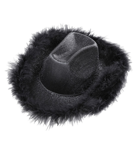 BLACK LUREX COWGIRL HAT