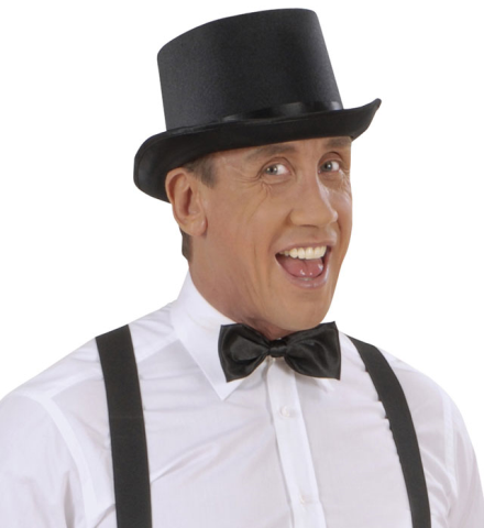 BLACK SATIN TOP HAT