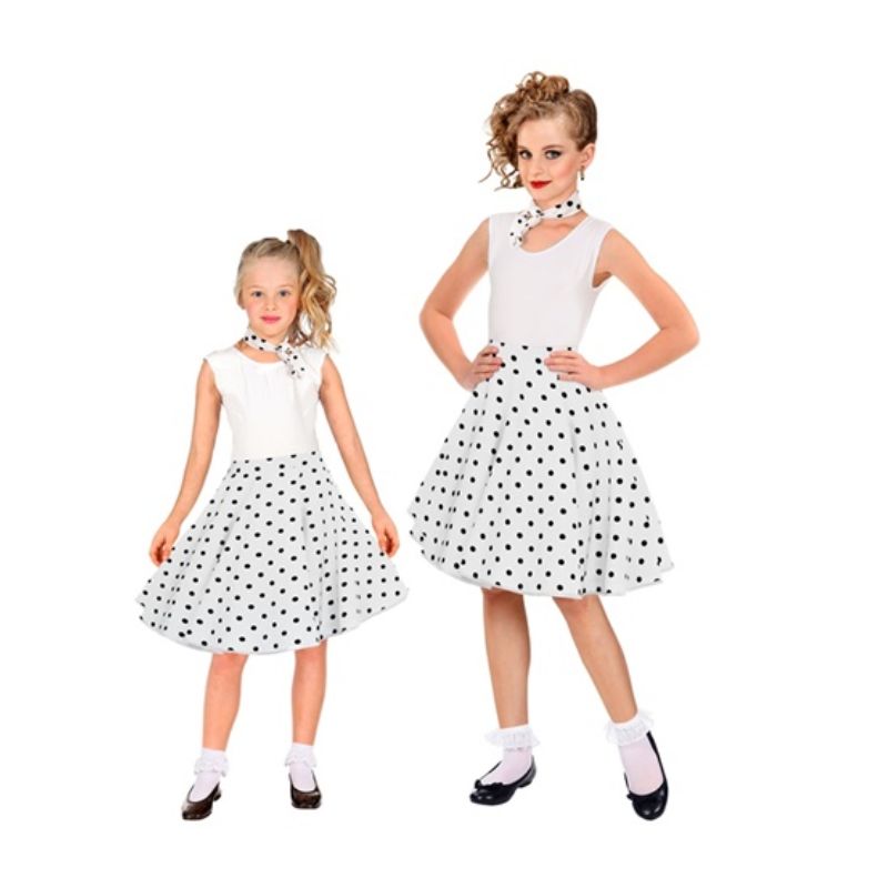 White 50s Polka Dots