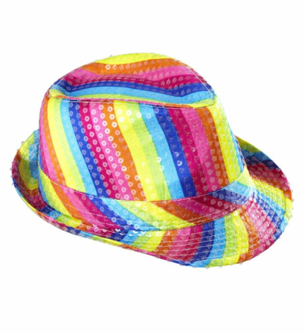 RAINBOW SEQUINED FEDORA