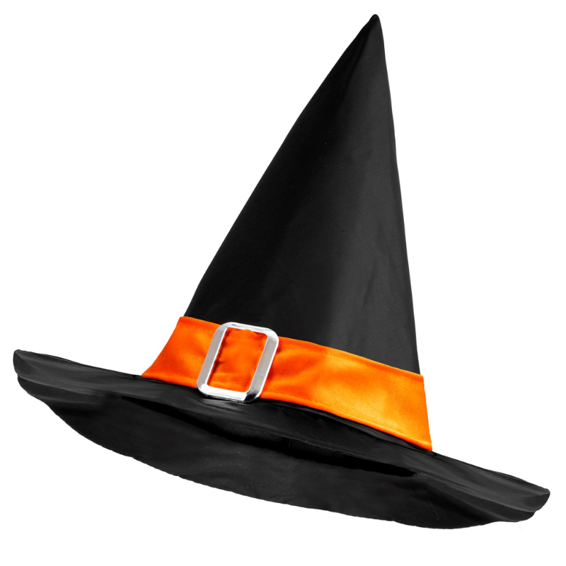 Witch Hat With Orange Band And Buckle