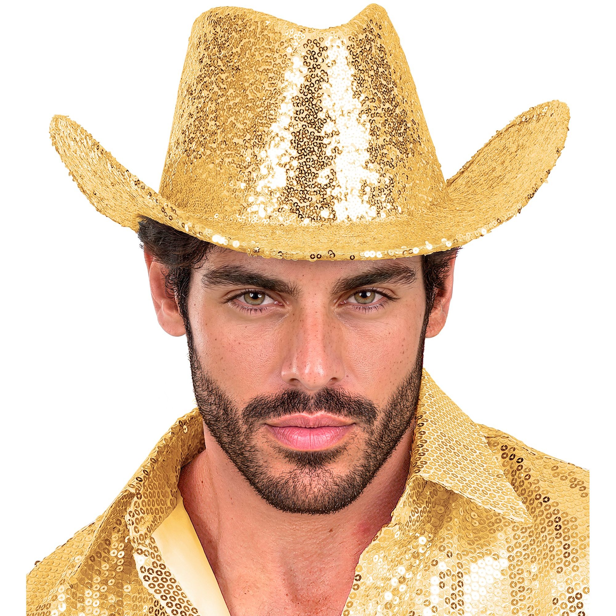 Hat Cowboy Sequin Gold