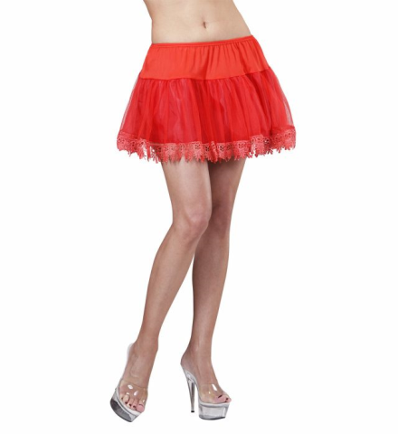 RED TEARDROP LACE PETTICOAT