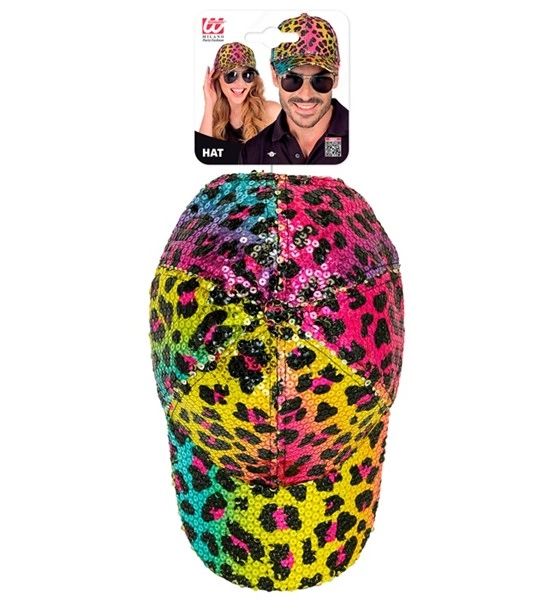 Rainbow Animalier Leopard Sequin Cap