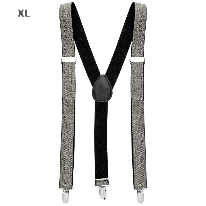 Braces Silver Lurex - extra long up to 115-120 cm