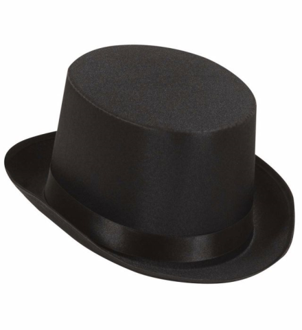 BLACK SATIN TOP HAT