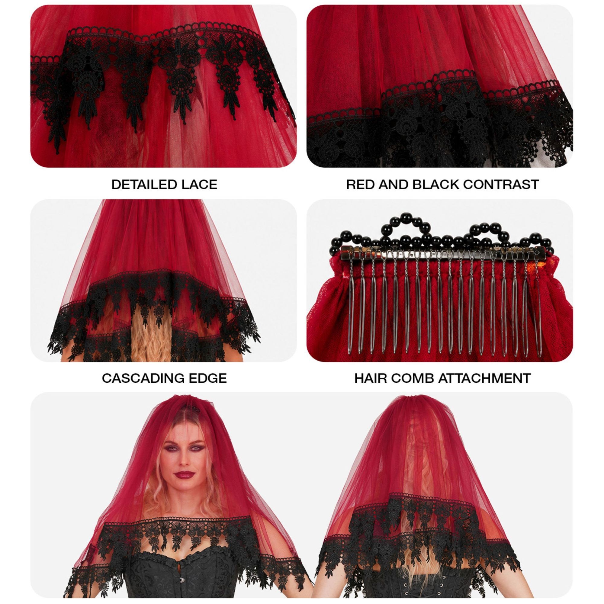Veil Lace Red