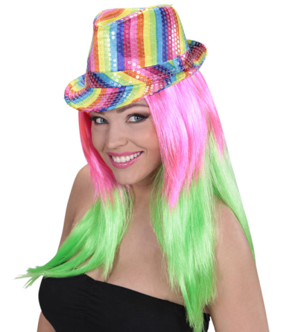RAINBOW SEQUINED FEDORA