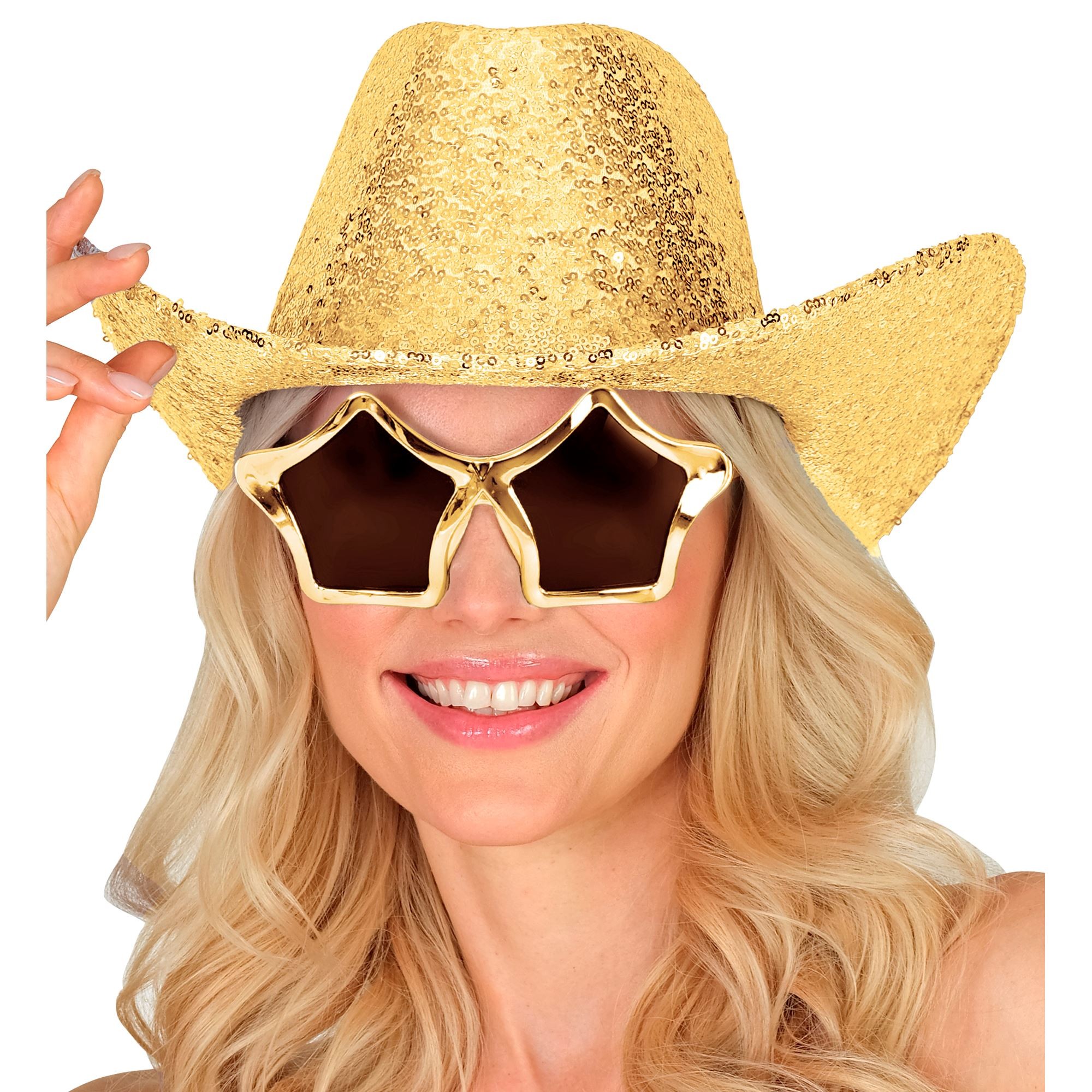 Hat Cowboy Sequin Gold
