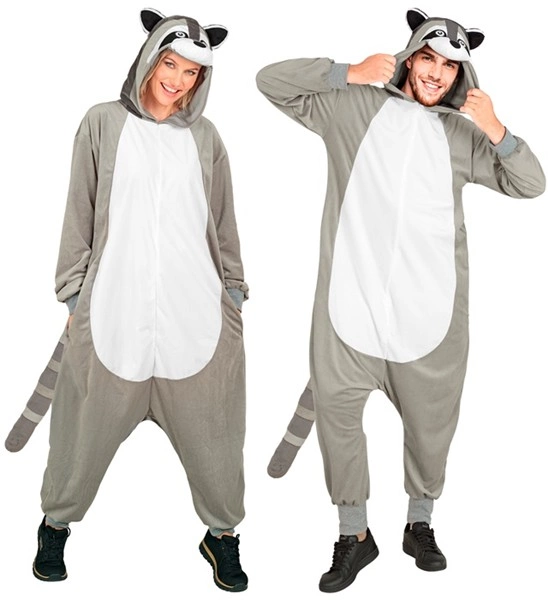 Plush Onesie Racoon