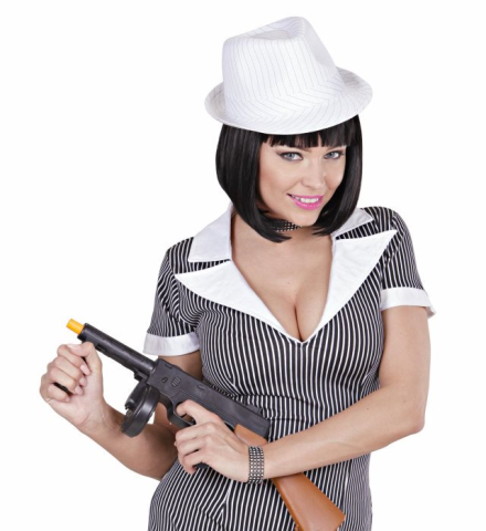 WHITE PINSTRIPED FEDORA