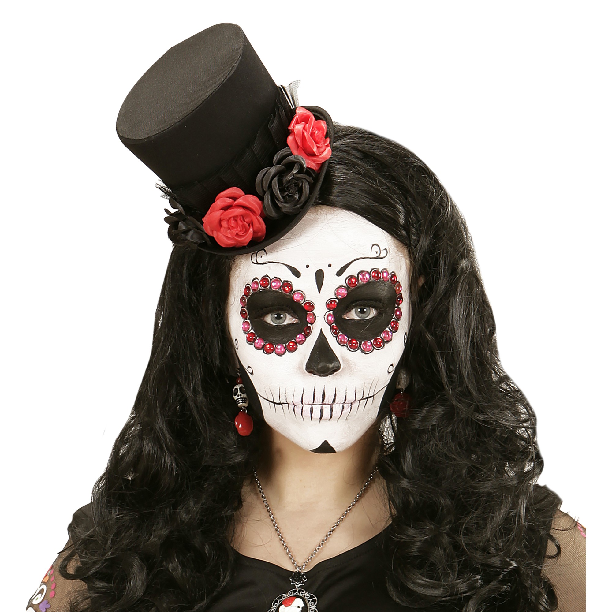 Mini Top Hat With Tulle & 4 Roses