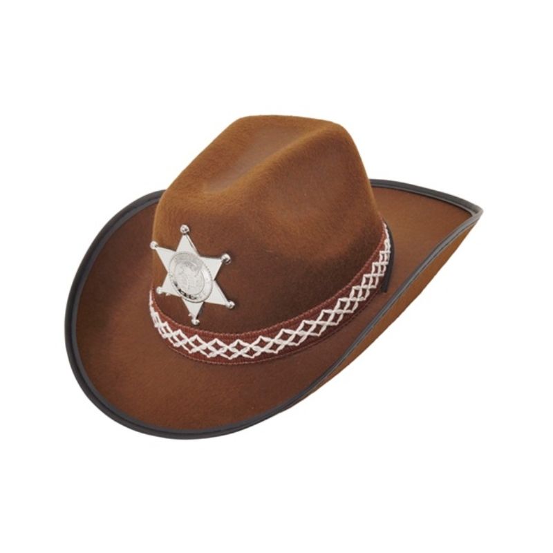 Brown Cowboy Hat With Sheriff Star