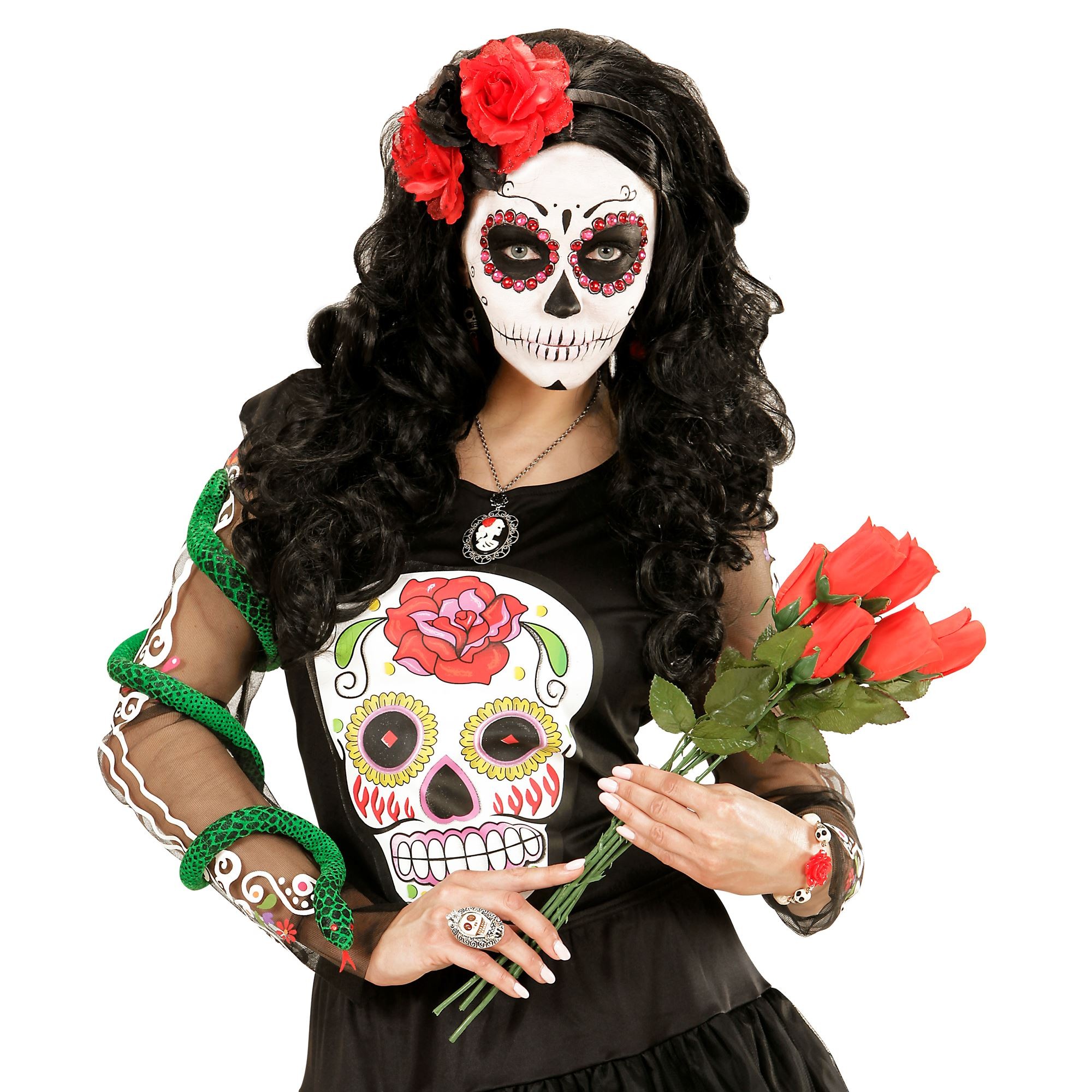 3 Red-Black Roses Headband