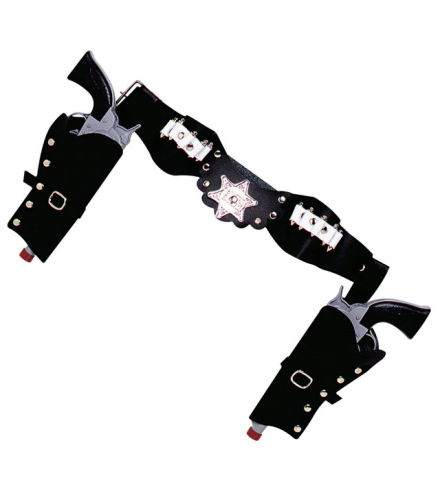 BLACK DELUXE COWBOY DOUBLE PISTOLHOLSTER