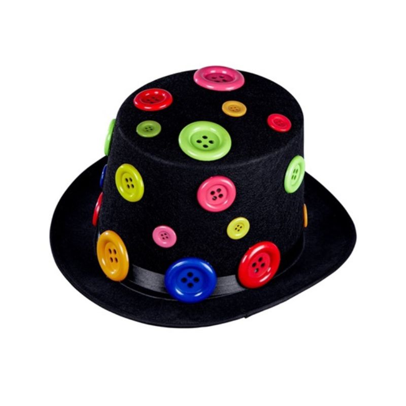 Top Hat with Colored Buttons