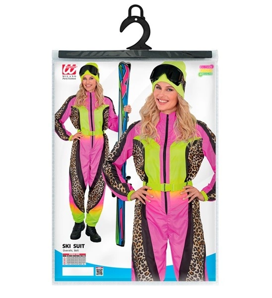Neon Pink - Yellow Animalier Leopard Ski Suit