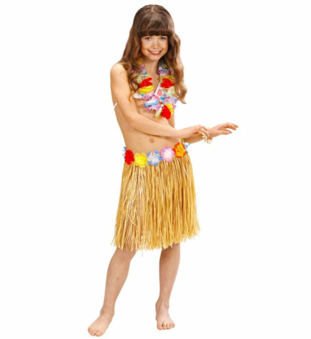 HULA SKIRT WITH FLOWER BELT