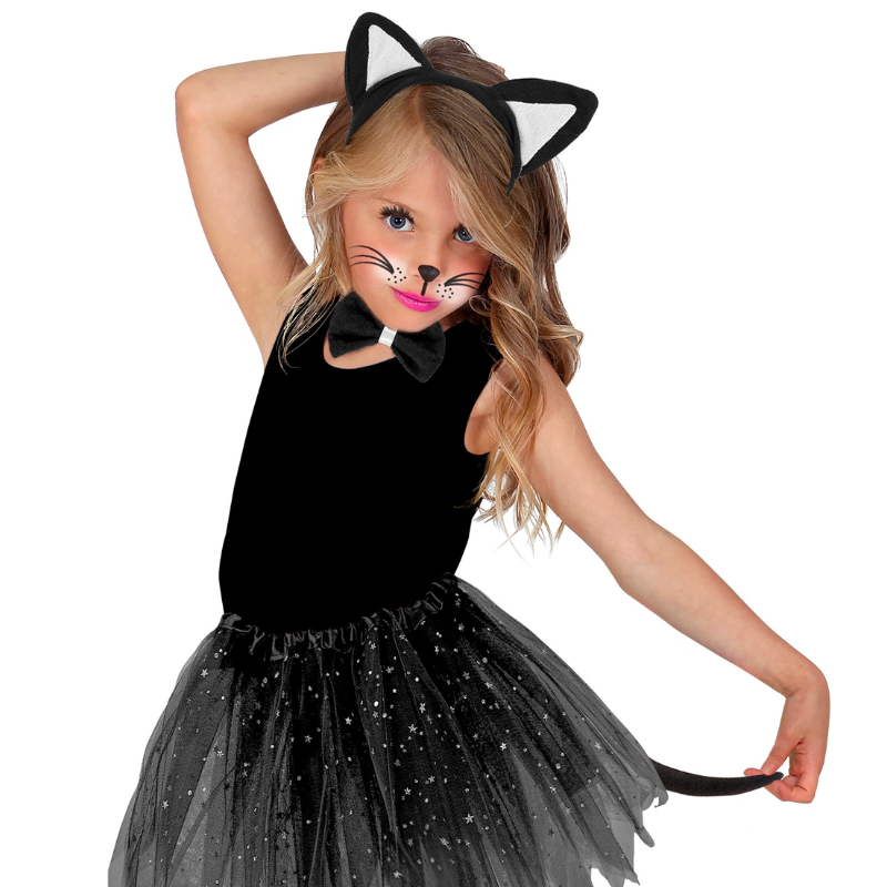 Cat dress-up set - ears, bowtie, tail