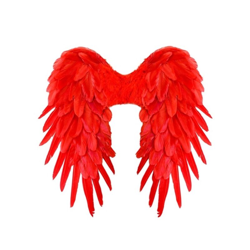 Red Foldable Feather Wings 50x50cm