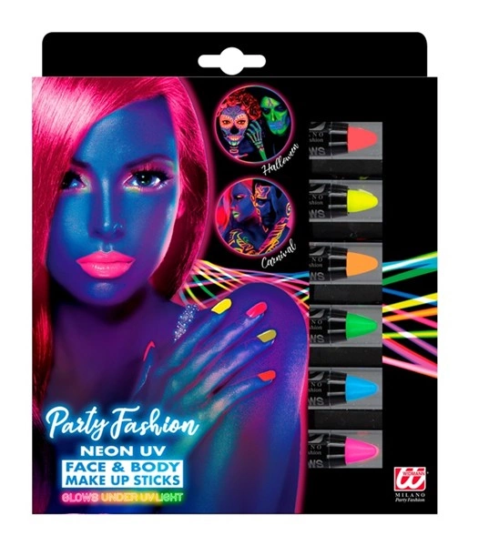 Set 6 Neon Make up Pencils