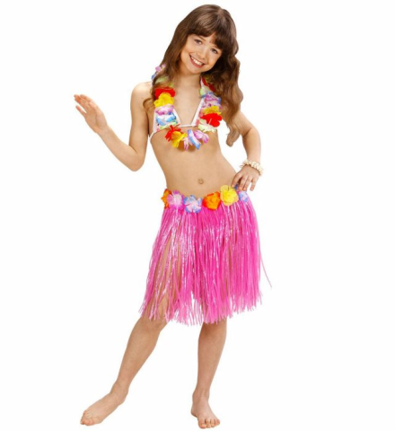 HULA SKIRT WITH FLOWER BELT