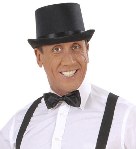 BLACK SATIN TOP HAT