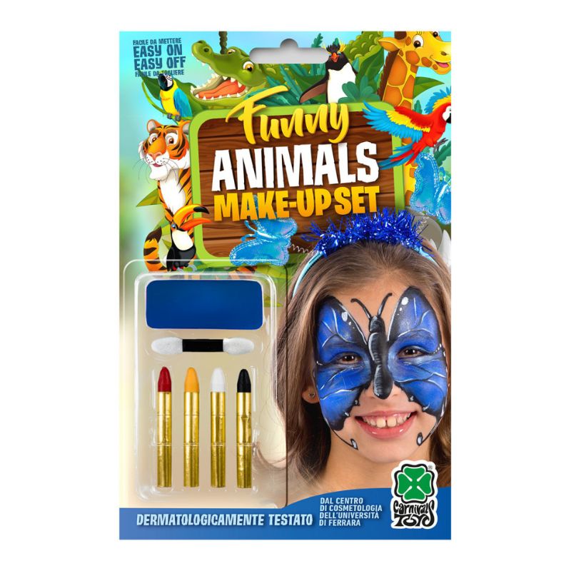 Blue butterfly face paint + 4 sticks BLISTER