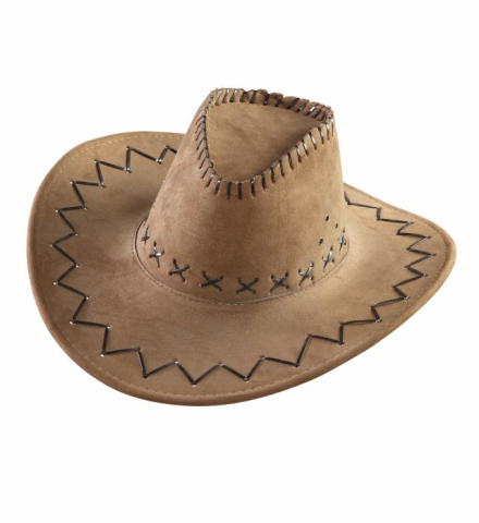 BROWN SUEDE LOOK COWBOY HAT unisex