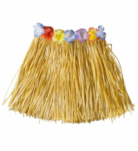 HULA SKIRT WITH FLOWER BELT