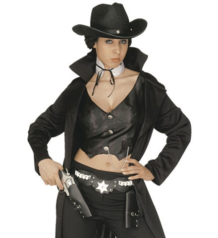 BLACK DELUXE COWBOY DOUBLE PISTOLHOLSTER
