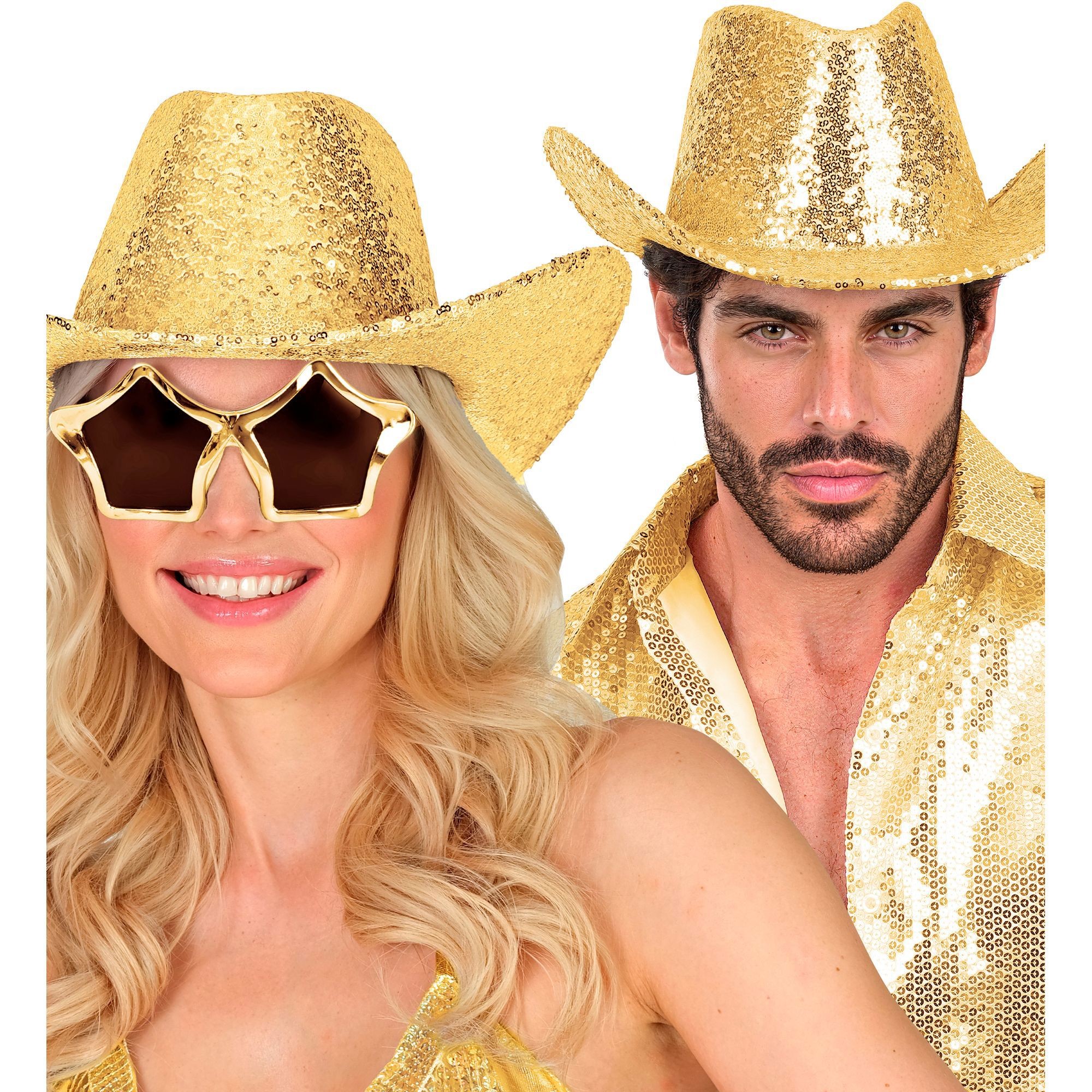 Hat Cowboy Sequin Gold