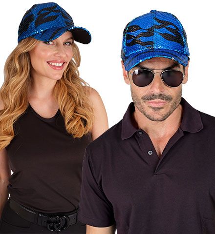 Blue Waves Sequin Cap