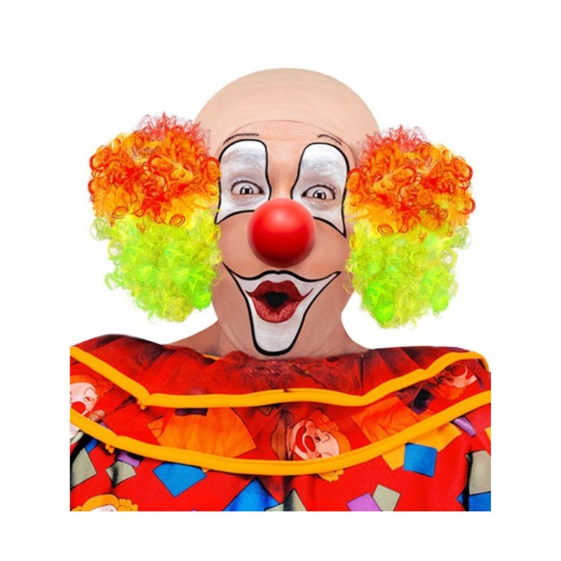 Deluxe Clown Headpiece with Multicolor Curly Hair
